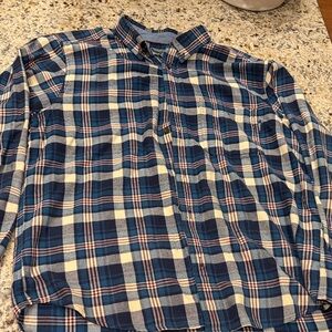 Woolrich Navy and Beige Checkered Shirt